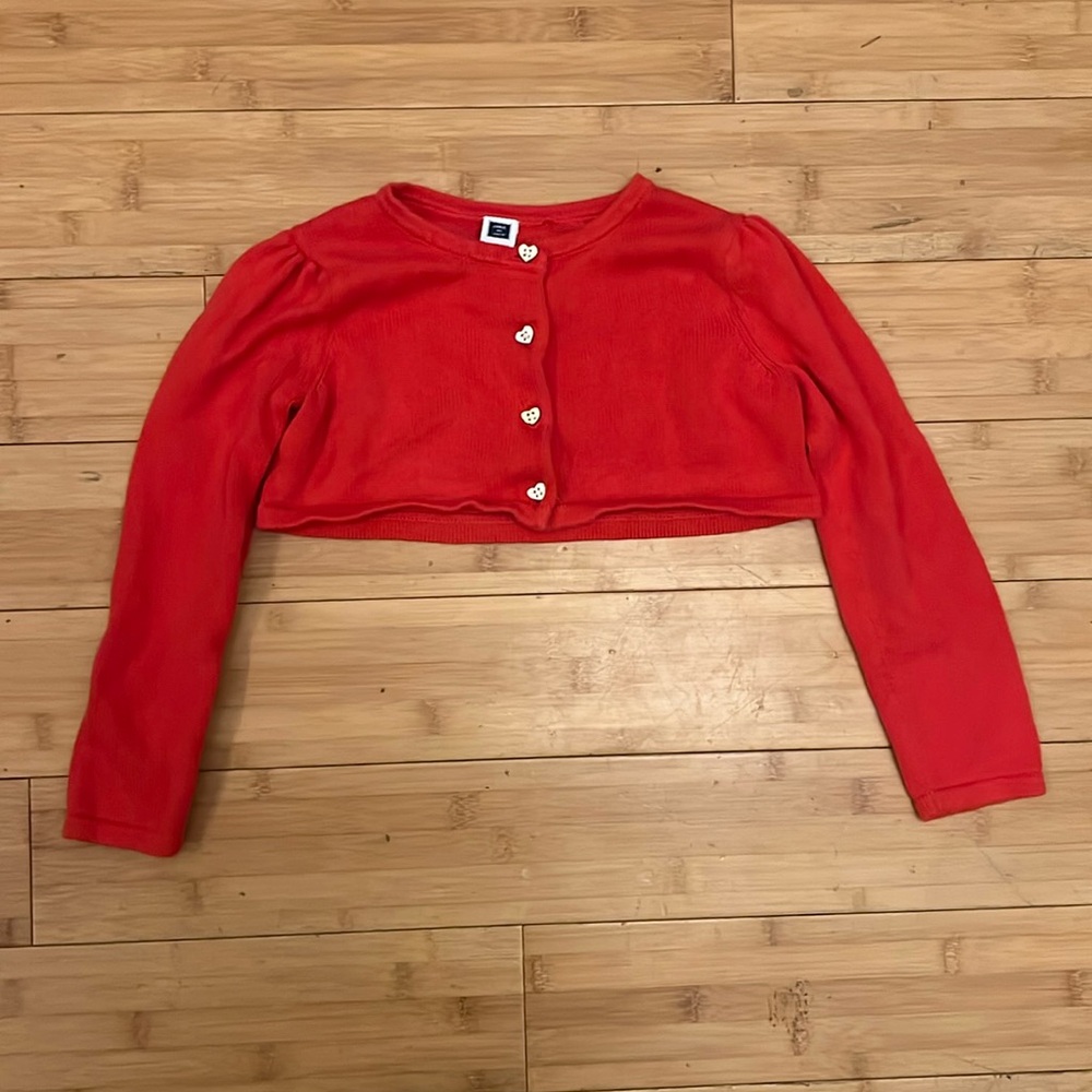 Janie and Jack Cotton Knit Heart Cardigan